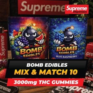 Buy Bomb Edibles - 3000MG Gummies - Mix & Match 10 at Supreme Dispensary Online