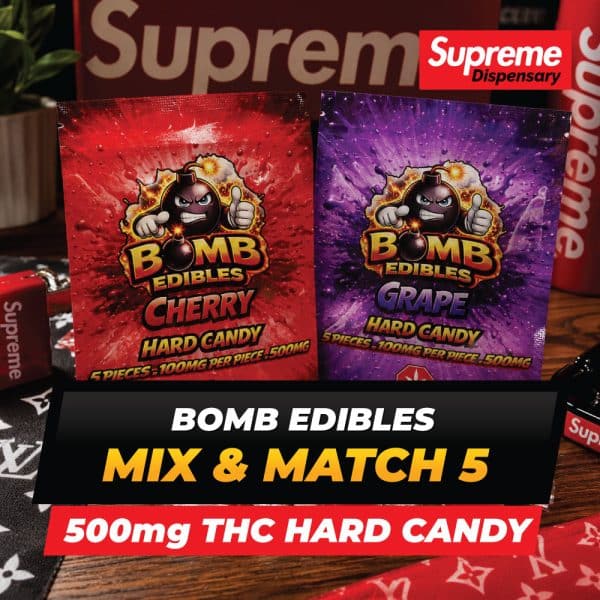 Buy Bomb Edibles - 500mg Gummies - Mix & Match 5 at Supreme Dispensary Online Buy Bomb Edibles - 500mg Gummies - Mix & Match 5 at Supreme Dispensary Online