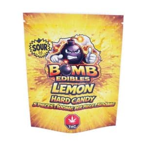 Buy Bomb Edibles - 500mg THC Sour Hard Candy - Lemon at Supreme Dispensary Online