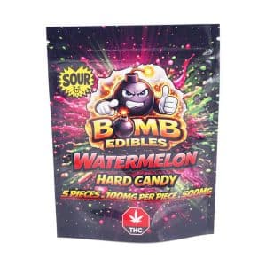 Buy Bomb Edibles - 500mg THC Sour Hard Candy - Watermelon at Supreme Dispensary Online
